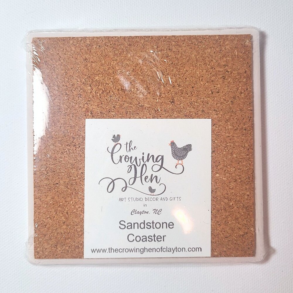 Bee Sandstone Coaster – Watercolor Art by Angie Bryan | The Crowing Hen - Picture 2 of 5